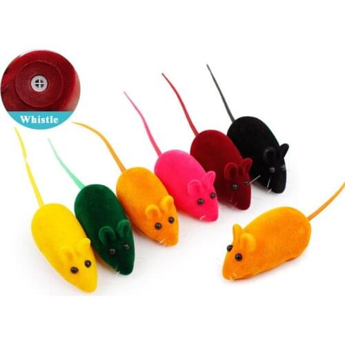 1Pcs Rabbit Fur False Mouse Pet Cat Rubber Toys Feather Rainbow Toy Cats Mini Funny Playing Toys For Cats Kitten Sent at Random