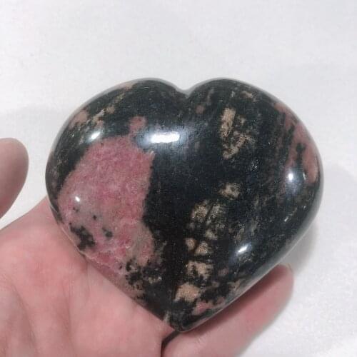 1pc Natural Crystals Quartz Rhodonite Stones Heart Shape Energy Reiki Room Home Office Aquarium decoration accessories Gemstone