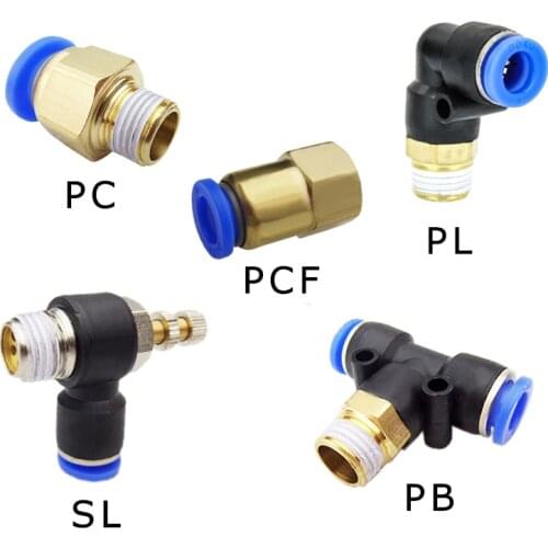 1PCS High Quality PC/PCF/PL/SL/PB Type Air Hose Rapidities Pipe Quick Release Brass Pneumatic Fitting 1/4 M5 Pneumatic Connector