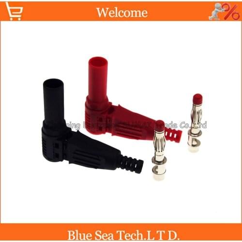 10pcs DIY 90 angle 4mm banana plug with Sheath for Multimeter,CATIII 1000V /MAX 32A