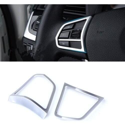 2x Car Steering Wheel Buttons Cover Trim Car Styling Auto Accessories Interior Sequins for BMW F10 5 series 520 528 535