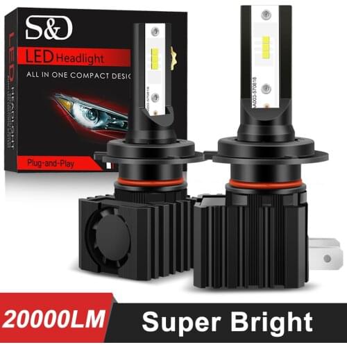 2pcs Mini 20000LM H1 H4 H7 H11 LED Car Headlights LED Bulbs HB3 9005 HB4 9006 H3 Fog Lamp Motorcyle Lamps H4 Lights 6000K 12V