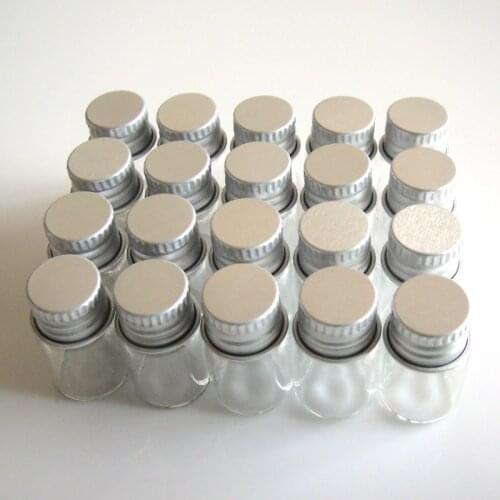 20 Pcs 16x26mm 2ml 1/2 Dram Tiny Small Clear Bottles Glass Vials With Screw Caps For Wedding Holiday Decoration Christmas Gifts