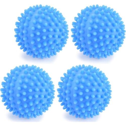 4pcs/Set Blue PVC Reusable Dryer Balls Laundry Ball Washing Drying Fabric Softener Ball for Home Clothes Cleaning Tools