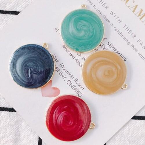 4pieces/lot New personality Alloy round pendant Earring Accessories earrings Supplies for Jewelry Accessories