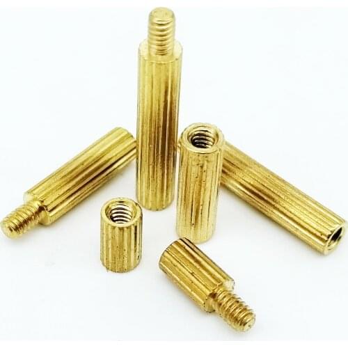 50pcs Solid Brass Copper M2 Round Standoff Support Pillar Column M-F F-F Male-Female Female Spacer For PCB Board Motherboard