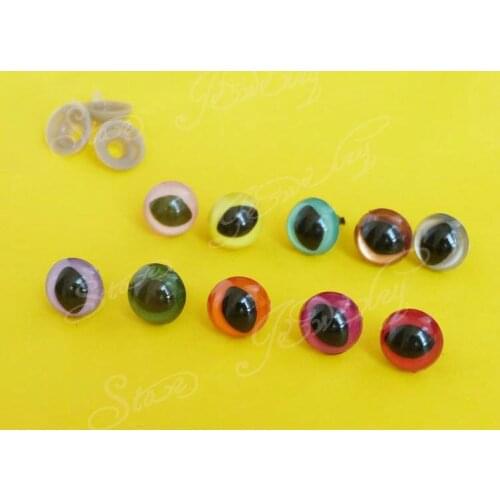 60pcs handicraft 16mm plastic safety cat eyes with wsher for Diy doll materials