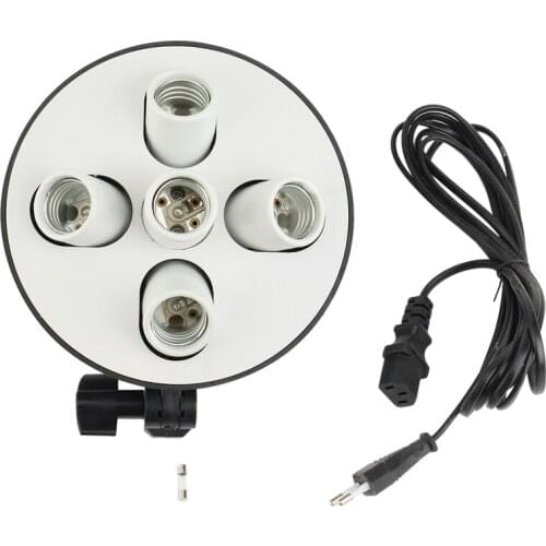 5 Socket E27 Light Lamp Bulb Head Bracket Umbrella Holder Adapter for Photo Studio Softbox, 5 Lamp Bulb Base