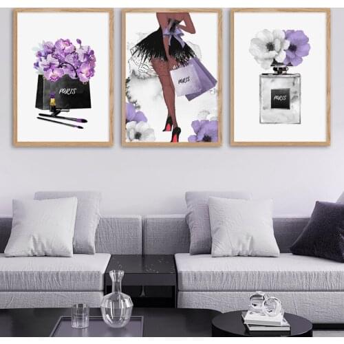 Diamond painting girl perfume flower lipstick high heels wall art nordic rhinestone embroidery mosaic picture for fashion shop
