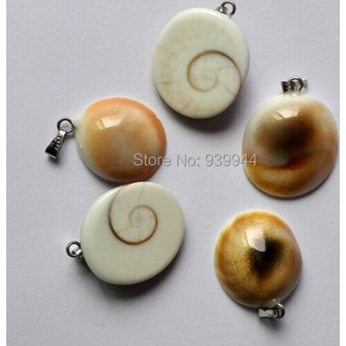 Free shipping natural Snail Pendants for Jewelry Accessories making charms shell stone pendants 12PS/lot
