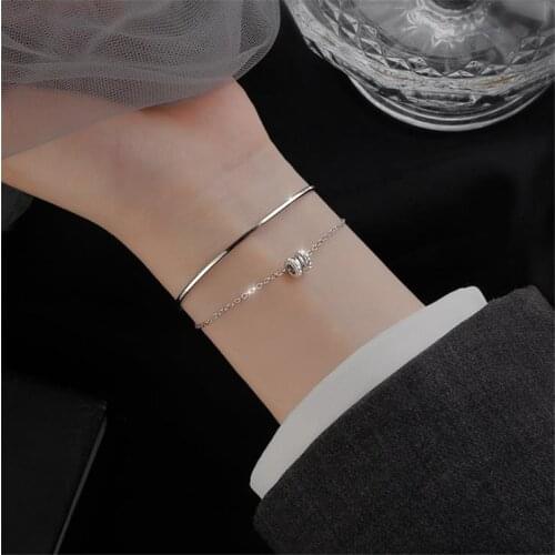 2021 Trendy Zircon Bracelet For Women Jewelry Fashion Double Layers Bangle Female Party Accessories For Girl Birthday Gift