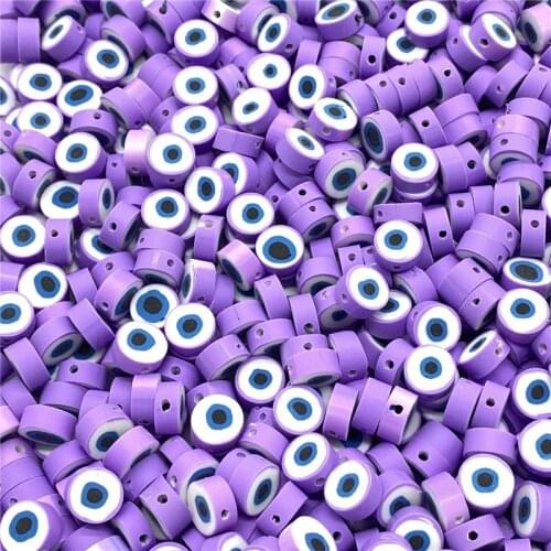 30Pcs 10mm Evil Eye Round Clay Polymer Beads Are Used To Makeing DIY Jewelry Bracelet Necklace Accessories #A61a04