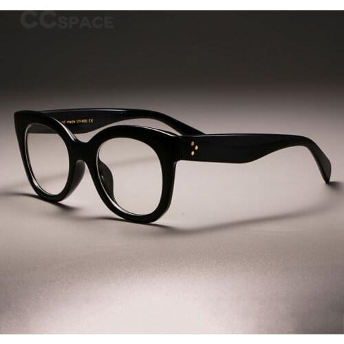 CCSPACE Ladies Square Glasses Frames For Women Female Rivet Shades Cat Eye Optical Computer Glasses Fashion Eyewear