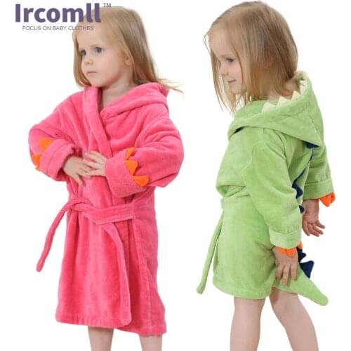 Children Cartoon Robes Animal Sleepwear for 0-8 Years Boys Girls Flannel Pajamas Baby Bathrobe kids Home wear Romper