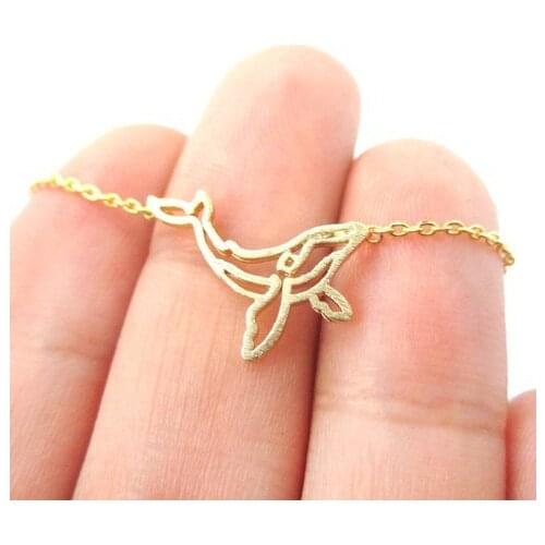 Daisies 1pc Famous Detailed Whale Necklace Cut Out Shaped Animal Charm Pendant Long Necklace for women girls Nice Jewelry