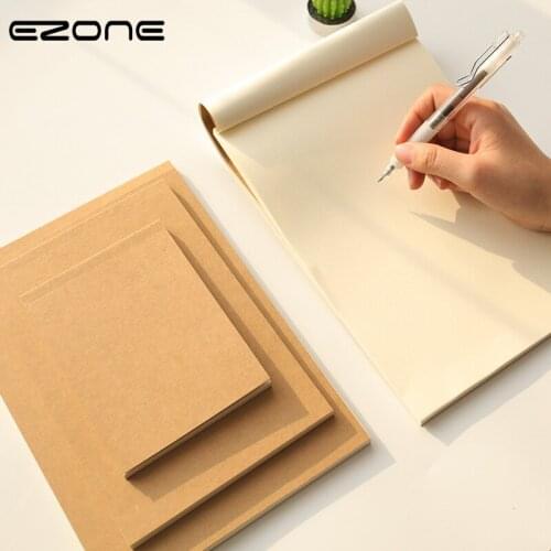 EZONE 32/64K Blank Page Notebook Kraft Paper Notebook Sketchbook Blank Inner Page Notebook Office School Supplies Stationery
