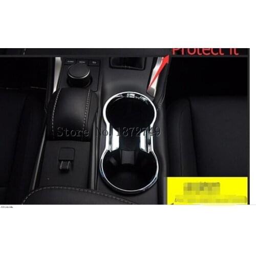 For LEXUS NX NX200T NX300H 2015 Chrome Water Cup Holder Cover Interior Trims protector 1pcs