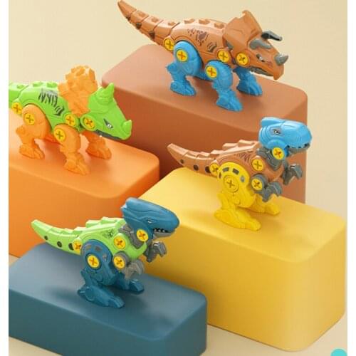 Early Learning Education Toys For Children Disassembly Dinosaur Cartoon Animal Assembled Blocks Screw Nut Disassembly Toys
