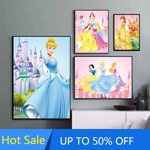 Cartoon Disney Canvas Painting Wall Art Disney Snow White Girl Posters and Prints Pictures for Childrens Room Home Decor