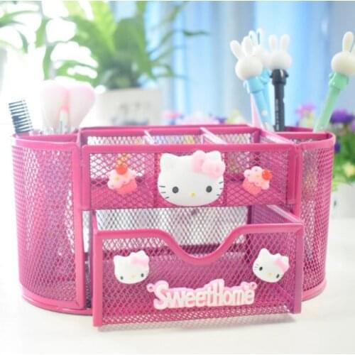 Creative Personality Pen Holder Multi-function Desktop Makeup Organizer Office Comb Brush Storage Box