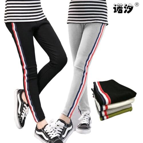 Girls leggings kids elasticity skinny full length casual trousers child spring autumn 2-13T Childrens stretch casual pants