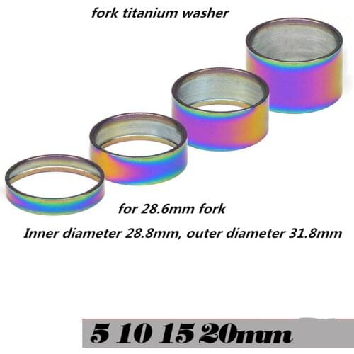 Bicycle front fork washer titanium 5 10 15 20mm circle for MTB road bike 28.6mm fork titanium increase ring