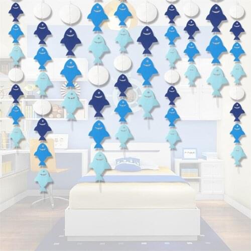 Cartoon Paper Fish Banner Sea Theme Paper Garlands Kindergarten Window Decoration Birthday Party Decoration Kid