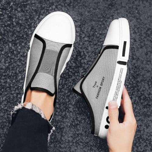 2020 Autumn Fashion Men Shoes Beach Canvas Half Drag Shoes Casual Flat Walking Shoes Comfortable Outdoor Men Fashion Sneakers