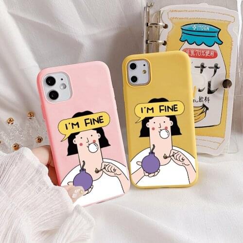 I am Fine Couple Phone Cases for iPhone 12 Pro Max 11 pro max X XS MAX XR 6 6s 7 8 Plus SE 2020 Soft Silicone Back Cover Fundas