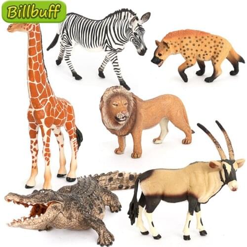 NEW Wild Jungle Zoo Animal Set Solid Model Action Figures Crocodile Giraffe Lion Leopard Collection Educational toy for children