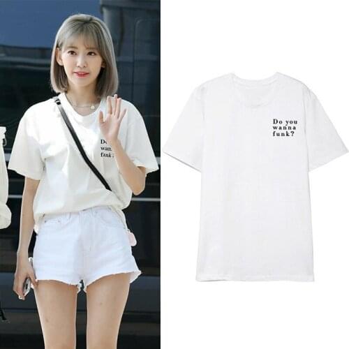 New Korean Fashion Kpop NCT JOHNNY K-pop IZONE-SAKURA Tshirt Women/men Short Sleeve K Pop Clothes Tee Shirt Femme streetwear