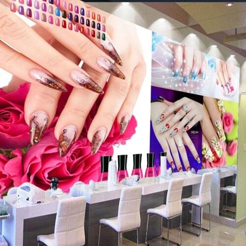 3D Wallpaper Modern Fashion Nails Beauty Salon Background Wall Murals Simple Creative Photo Wallpaper Papel De Parede 3D Fresco