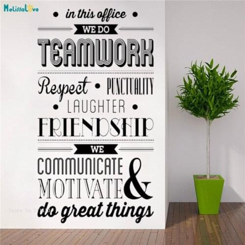 Office Rules We Do Teamwork Quote Wall Sticker Motivational Word Decor Removable Success Canvas New Design Décor YT3406