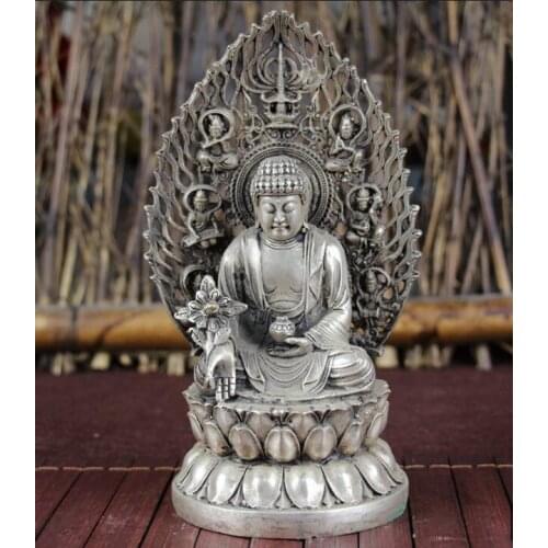 Rare Tibetan Silver sculpture bronze statue of Buddha,Shakya Mani Buddha doll sculpture various free delivery