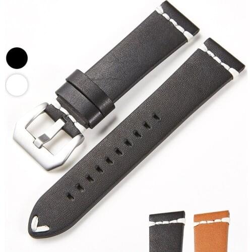 Genuine Leather Watchband for Galaxy Watch Strap 18mm 20mm 22mm 24mm Watch Band for Tissot Timex Ome Wrist Bracelets DIY Replace