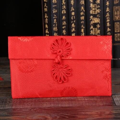 Silk Red Envelopes Chinese New Year Hongbao New Year Lucky Pocket for New Year Christmas Wedding