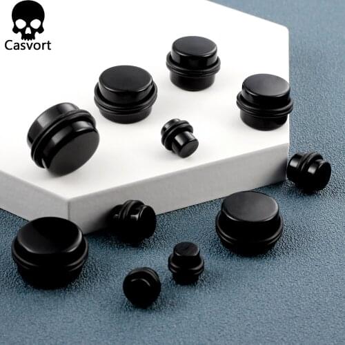 Casvort 2 PCS Acrylic Ear Gauges Plugs Tunnels Piercing Double Flared Expander Stretchers Body Jewelry Size (8mm-24mm
