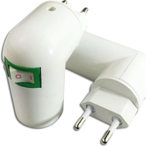 EU Plug European standard Plug to E27 Screw Lampholder Wall Socket E27 Little Night Light Holder With Power on/off Switch plug