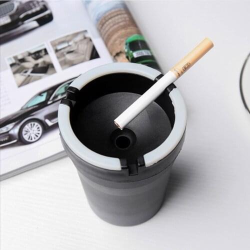 Luminous car ashtray plastic frosted funnel ashtray new creative Black Auto car Ashtray