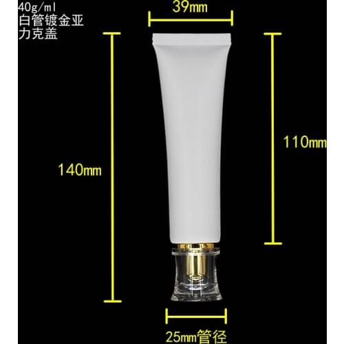 40ML Sunscreen scream Tube,40G peal white Cream Tube with arcylic round shaped lid,eye cream soft 40ml Tubes