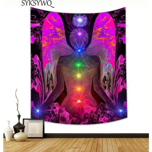 Angle buddha meditation tapestry yoga mat psychedelic tapestry drop shipping mandala chakra wall blanket