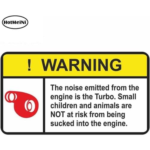 HotMeiNi 13cm x 7.3cm Turbo Warning Vinyl Sticker iPad Laptop Car Drift Dub Euro JDM Car Sticker