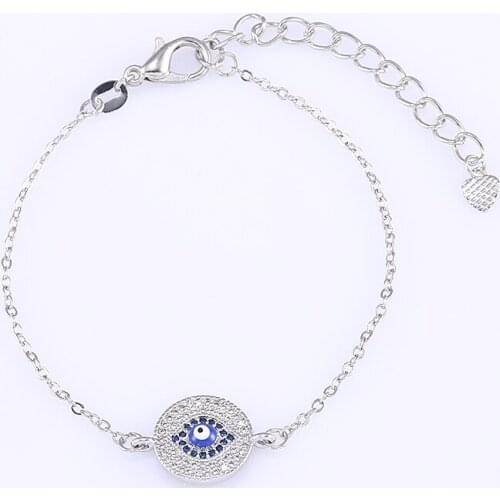 Supplies For Jewelry Enamel Evil Eye Bracelets For Women Men Accessories Shining Zircon Bead Bijoux Friendship Bracelet Charms