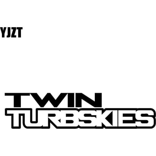 YJZT 19.1CM*4.5CM TWIN TURBSKIES Funny Vinyl Decal Car Sticker Black Silver C10-00880