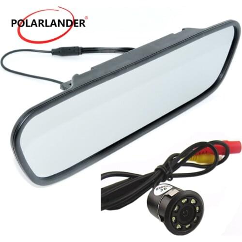 Car Interior Mirror Monitor DC 12V 170 Degree Night Vision Auto Video Input 5 Inch Color Screen Rearview Camera Optional TFT LCD