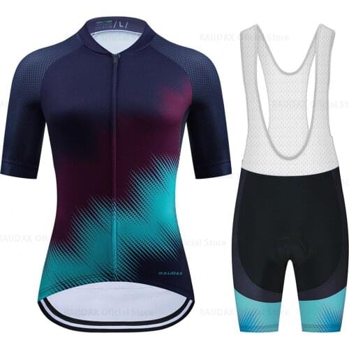 Womens Cycling Jersey 2021 Team Raudax Cycling Clothing Quick Drying Racing Sport Mtb Bicycle Jersey Bike Uniform Triathlon