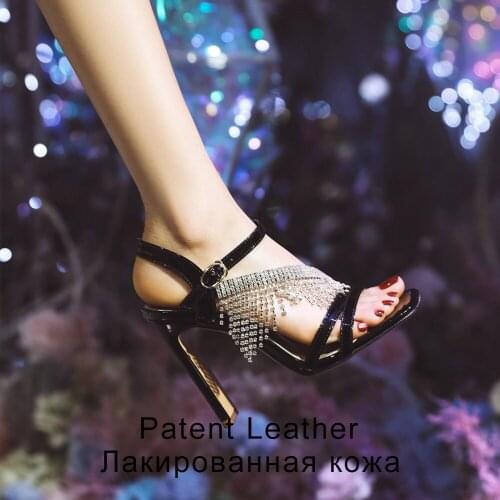 VAIR MUDO Women Sandals Shoes High Heels Sexy Fringe Elegant Temperament Sandals Black Yellow Red Buckle Strap Shoes LX149L