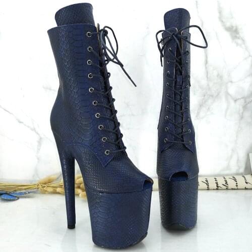 Leecabe 20CM/8Inch Womens Platform disco party High Heels Shoes Pole Dance boot