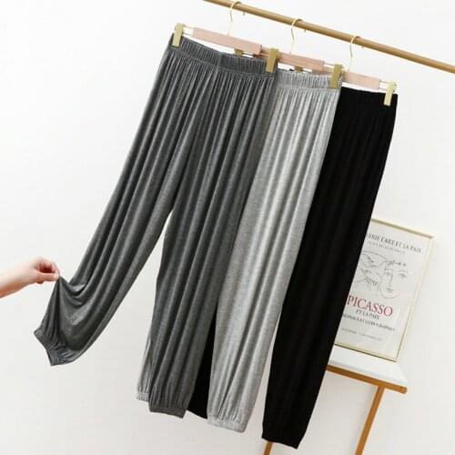 Sleep Bottom Women Modal Long Pant Summer Big Size Casual Homewear Fashion Sleepwear Tracksuit Fashion Home Solid Color Pants