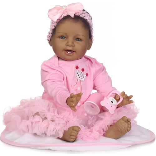 Simulation baby dolls cute black doll house toys gift ideas